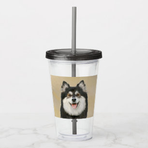 Finnish Lapphund Painting - Cute Original Dog Art Acrylic Tumbler