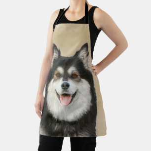 Finnish Lapphund Painting - Cute Original Dog Art Apron
