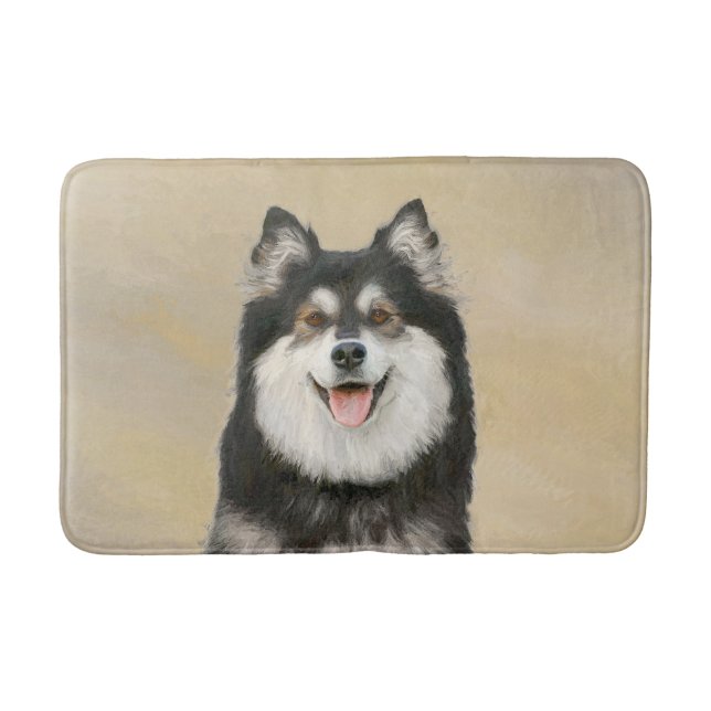 Finnish Lapphund Painting - Cute Original Dog Art Bath Mat (Front)
