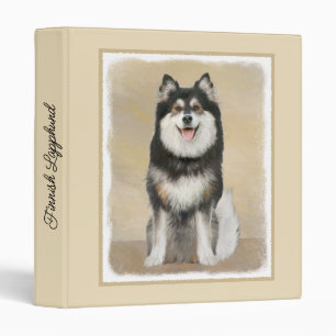 Finnish Lapphund Painting - Cute Original Dog Art Binder