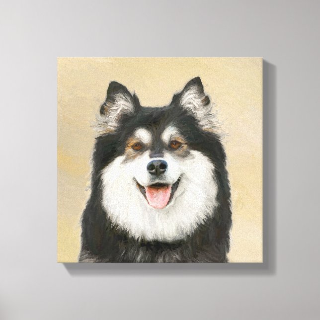Finnish Lapphund Painting - Cute Original Dog Art Canvas Print (Front)