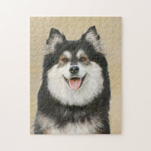 Finnish Lapphund Painting - Cute Original Dog Art Jigsaw Puzzle