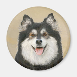 Finnish Lapphund Painting - Cute Original Dog Art Magnet