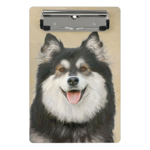 Finnish Lapphund Painting - Cute Original Dog Art Mini Clipboard