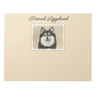 Finnish Lapphund Painting - Cute Original Dog Art Notepad