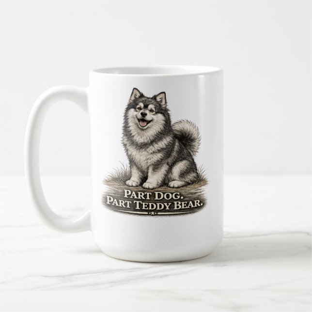 Finnish Lapphund – Part Dog Part Teddy Bear Coffee Mug (Left)