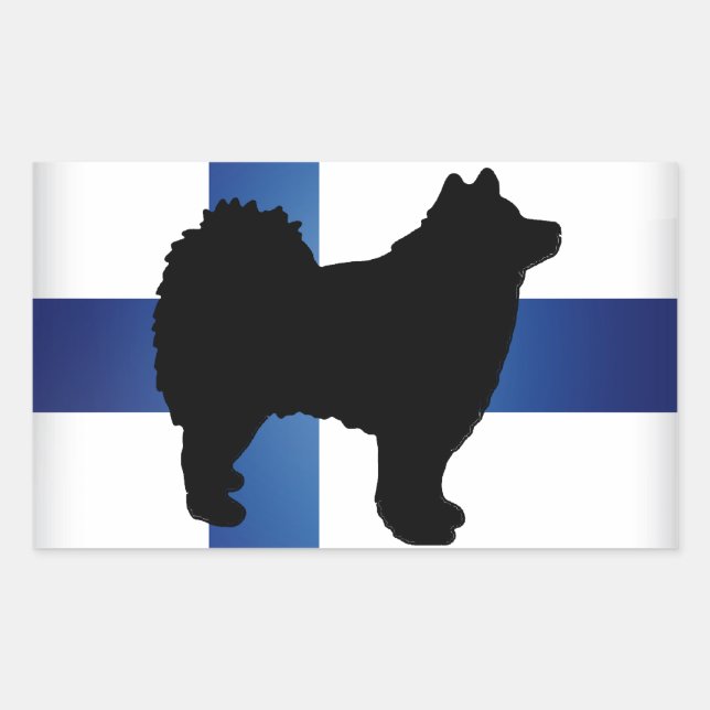finnish lapphund silhouette flag sticker (Front)