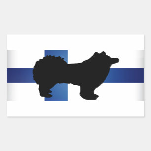 finnish lapphund silhouette flag sticker