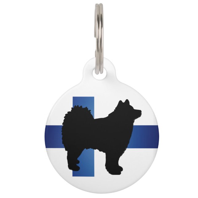 finnish lapphund silo flag-finland.png pet tag (Front)