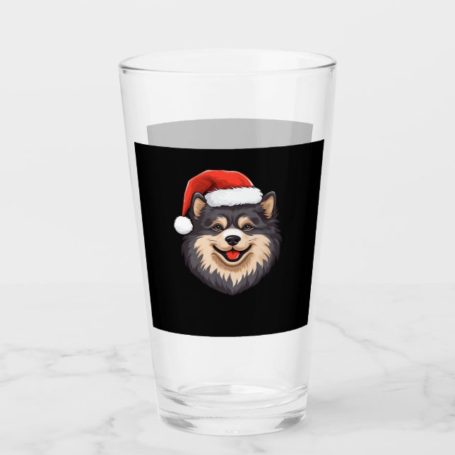 Finnish Lapphund Ugly Sweater Christmas Classic T- Glass (Front)