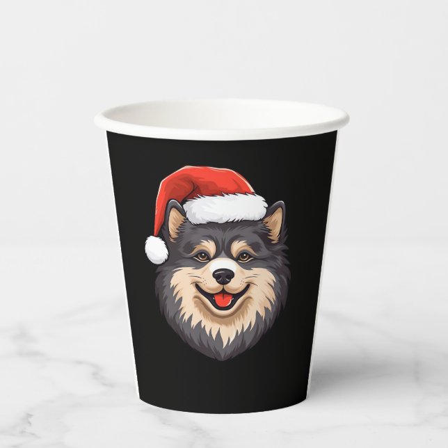 Finnish Lapphund Ugly Sweater Christmas Classic T- Paper Cups (Front)