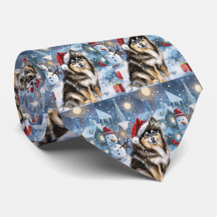 Finnish Lapphund Winter Wonderland Christmas Joy Tie