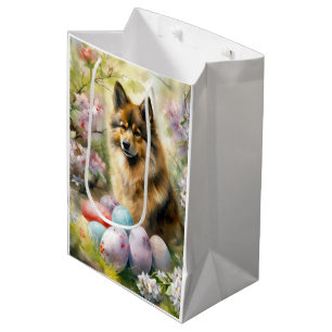 Finnish Lapphund  with Easter Eggs Medium Gift Bag