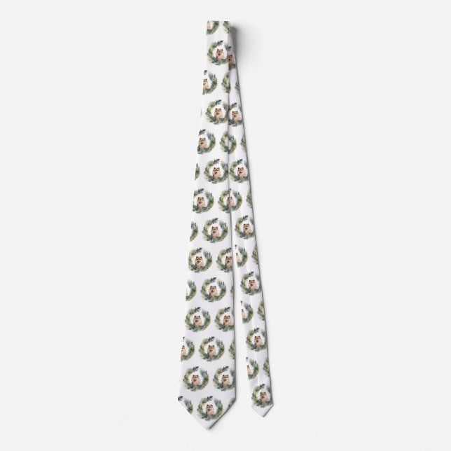 Finnish lappund Christmas Wreath Festive Pup Tie (Front)