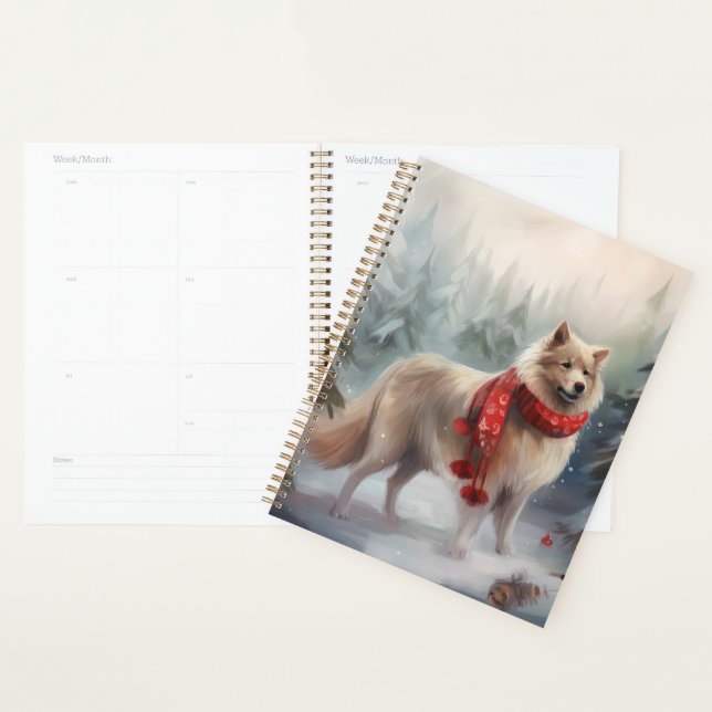 Finnish Lappund Dog in Snow Christmas  Planner (Display)