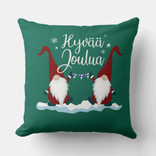 Finnish Merry Christmas Finland Gift Tee Hyvaa Jou Throw Pillow