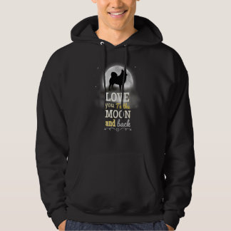 Finnish Pom Hunting Dog Spitz Love To The Moon Hoodie