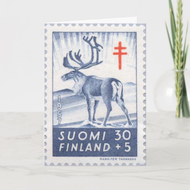 Finnish Reindeer Christmas Card (Front)