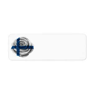 Finnish Rose Flag on Black