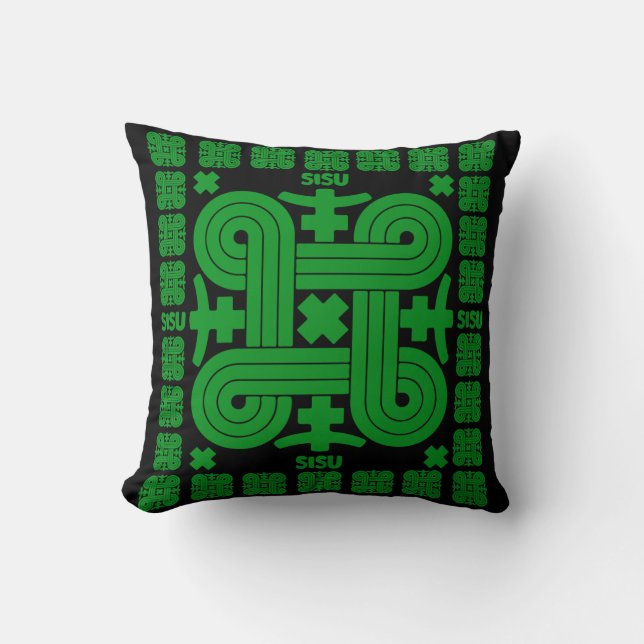 Finnish Sisu Art Throw Pillow (Front)