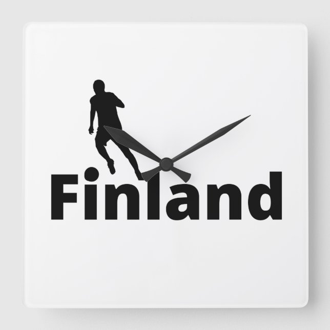 Finnish soccer player using dot as a ball    square wall clock (Front)