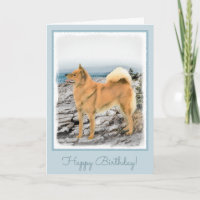 Finnish Spitz at Seashore Painting - Dog Art