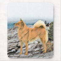 Finnish Spitz at Seashore Painting - Dog Art