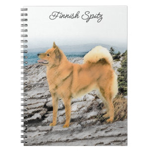 Finnish Spitz at Seashore Painting - Dog Art Notebook