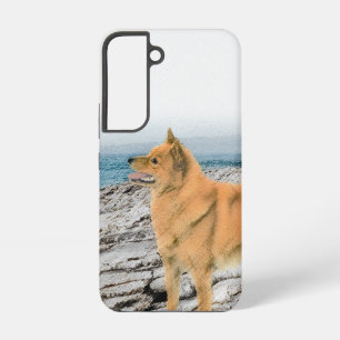 Finnish Spitz at Seashore Painting - Dog Art Samsung Galaxy Case