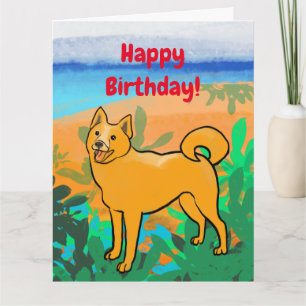 finnish spitz birthday card