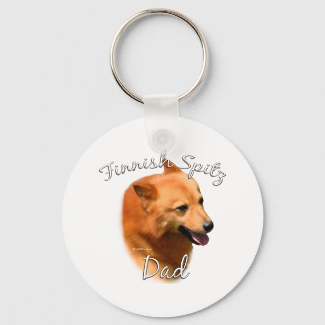Finnish Spitz Dad 2 Keychain (Front)