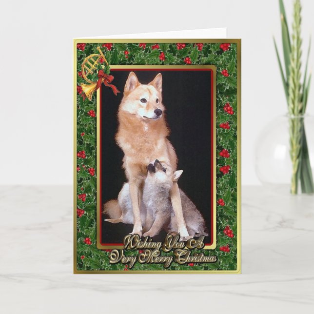Finnish Spitz Dog Blank Christmas Card (Front)