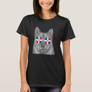 Finnish Spitz Dog Dominican Flag Sunglasses T-Shirt