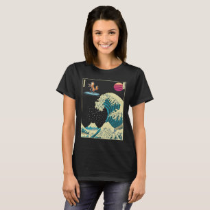 Finnish Spitz Dog Surfing on a Kanagawa Wave  T-Shirt