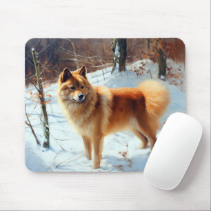 Finnish Spitz Let It Snow Christmas  Mouse Pad