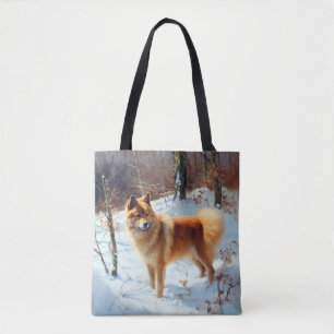 Finnish Spitz Let It Snow Christmas Tote Bag
