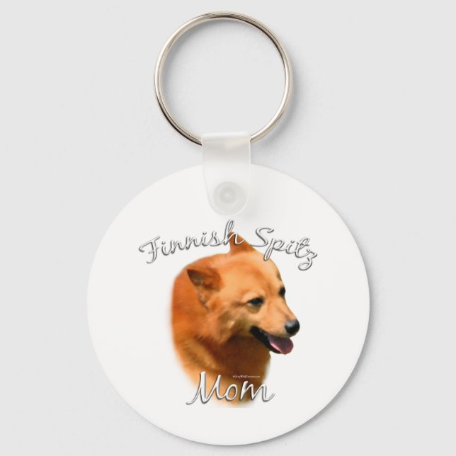 Finnish Spitz Mom 2 Keychain (Front)
