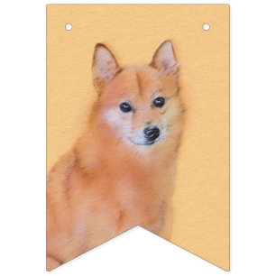 Finnish Spitz Painting - Cute Original Dog Art Bunting Flags