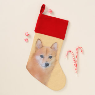 Finnish Spitz Painting - Cute Original Dog Art Christmas Stocking