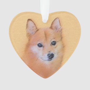Finnish Spitz Painting - Cute Original Dog Art Ornament
