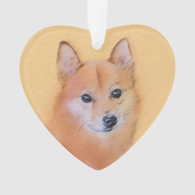 Finnish Spitz Painting - Cute Original Dog Art Ornament (Front)