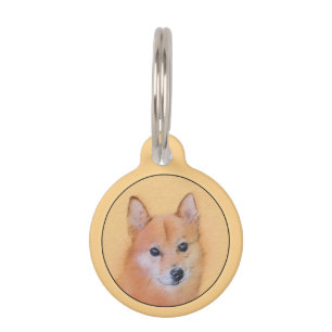 Finnish Spitz Painting - Cute Original Dog Art Pet Tag