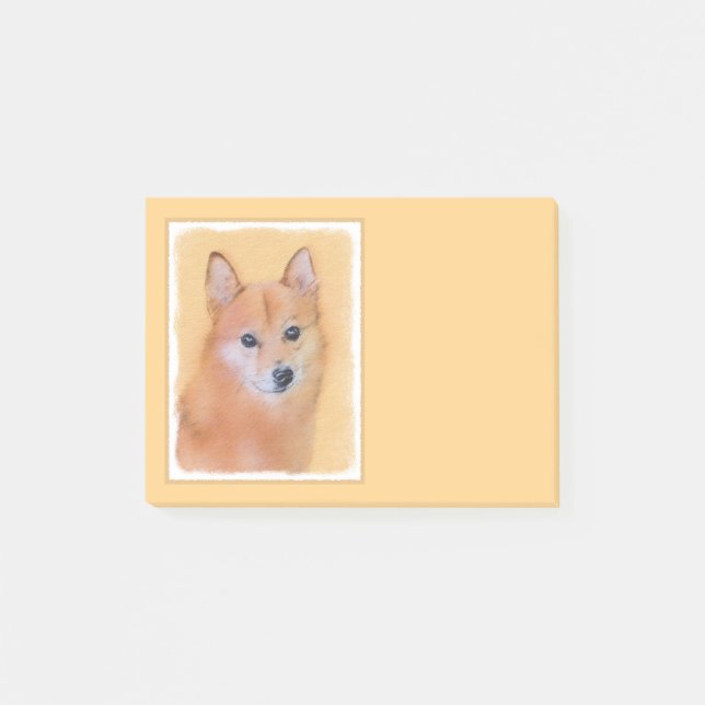 Finnish Spitz Painting - Cute Original Dog Art Post-it Notes (Front)