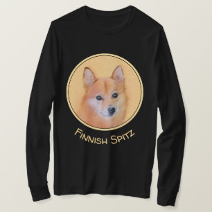 Finnish Spitz Painting - Cute Original Dog Art T-Shirt