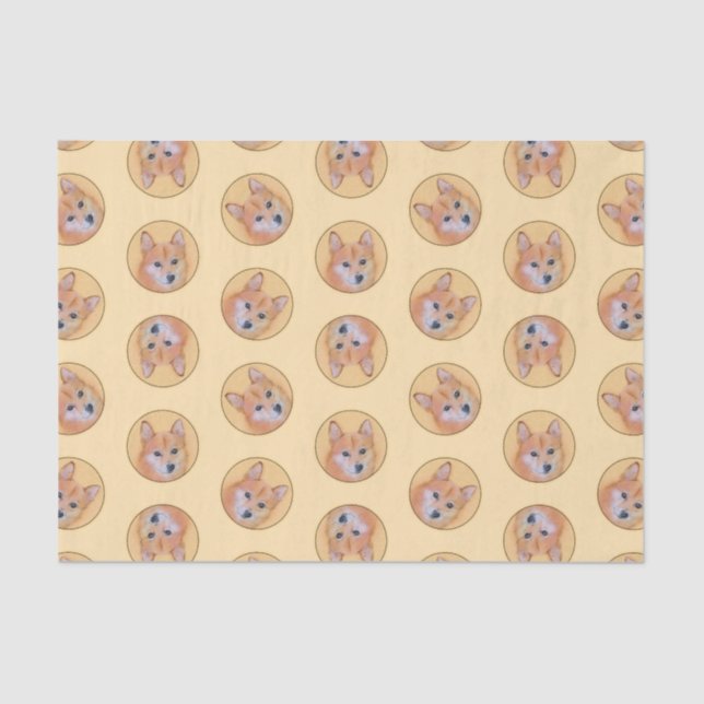Finnish Spitz Painting Cute Original Pet Dog Art Tissue Paper (Front)