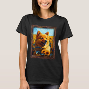 Finnish Spitz Painting Sunflower Flower Mom Women T-Shirt