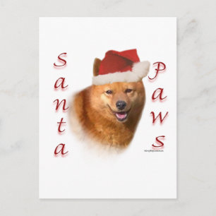 Finnish Spitz Santa Paws Holiday Postcard