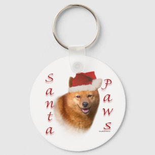 Finnish Spitz Santa Paws Keychain