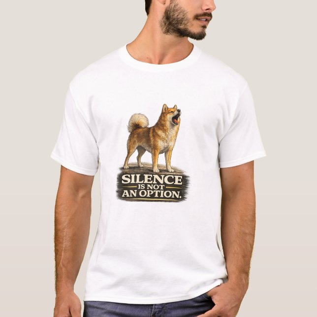 Finnish Spitz Shirt – Silence Is Not an Option (Front)