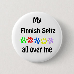 Finnish Spitz Walks Design 2 Inch Round Button
